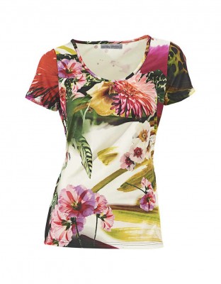 ASHLEY BROOKE květinové dámské tričko, letní barevné tričko 