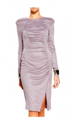 Nabírané žerzejové šaty ve světle fialové od APART 