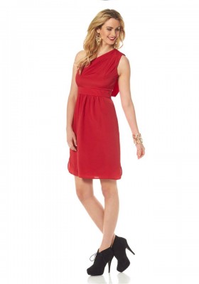 VINCE CAMUTO společenské šifonové šaty, červené společenské šaty