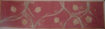 Hedvábný ručně malovaný šál - Růže 6