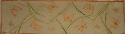 Hedvábný ručně malovaný šál - Motýli 10