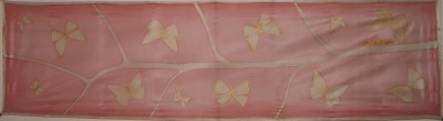 Hedvábný ručně malovaný šál - Motýli 11